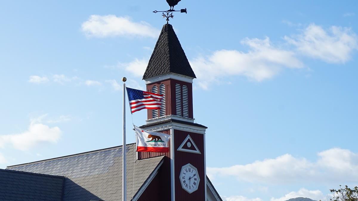 Historic Novato City Hall and clock tower